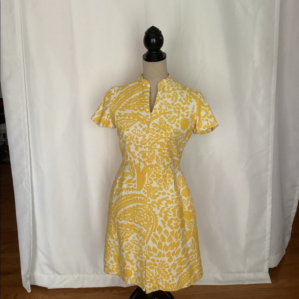 Vintage yellow thermal dress with jacket - Picture 7 of 14